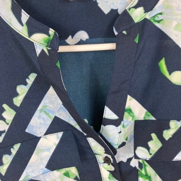 Womens Calvin Klein Floral Trellis Button Blouse Shirt S - Picture 7 of 8